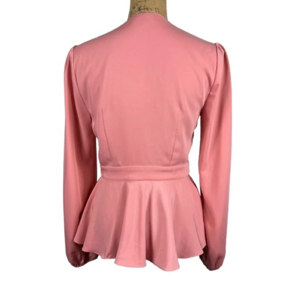 Majorelle Salmon Pink Tie Front Blazer Jacket Peplum Chic Feminine Size Small‎